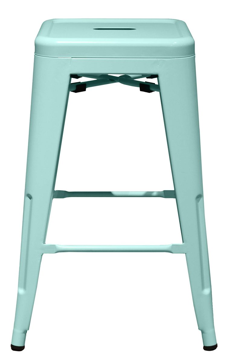 Ravenna Home Decorah Stackable Metal Kitchen Counter Bar Stools, 24"H, Set of 4