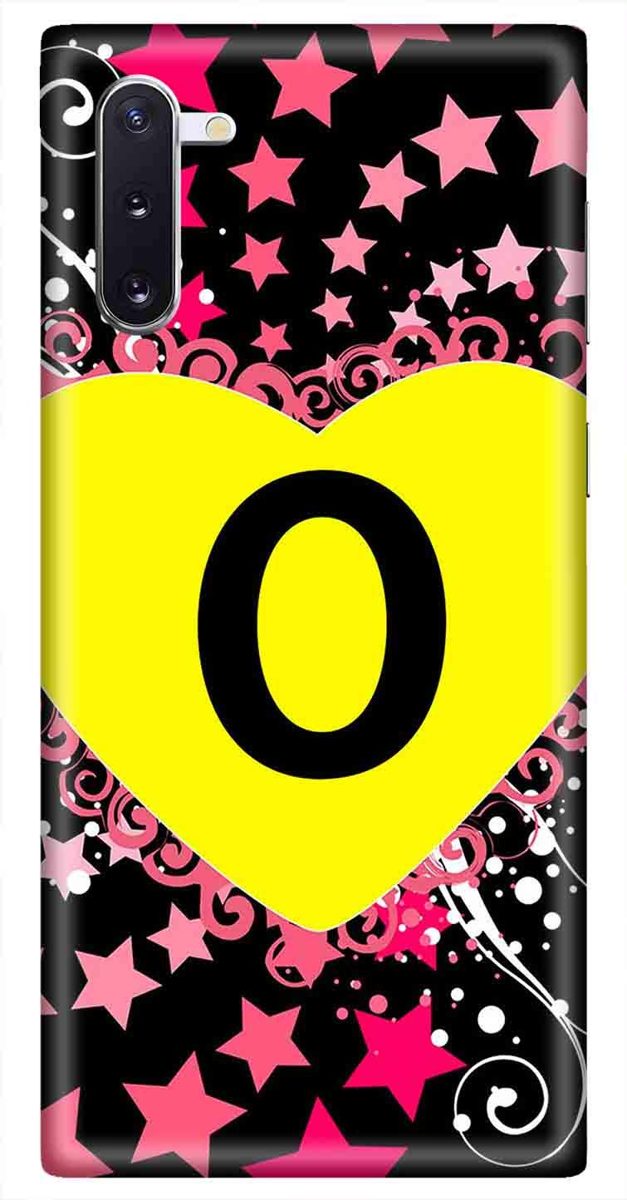 Amazon Brand - Solimo Designer Heart Pattern Alphabet-O 3D Printed Hard Back Case Mobile Cover for Samsung Galaxy Note 10