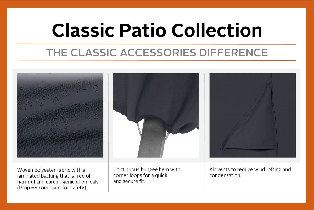 Classic Accessories Black 19" Round Barbecue Grill Cover, Black