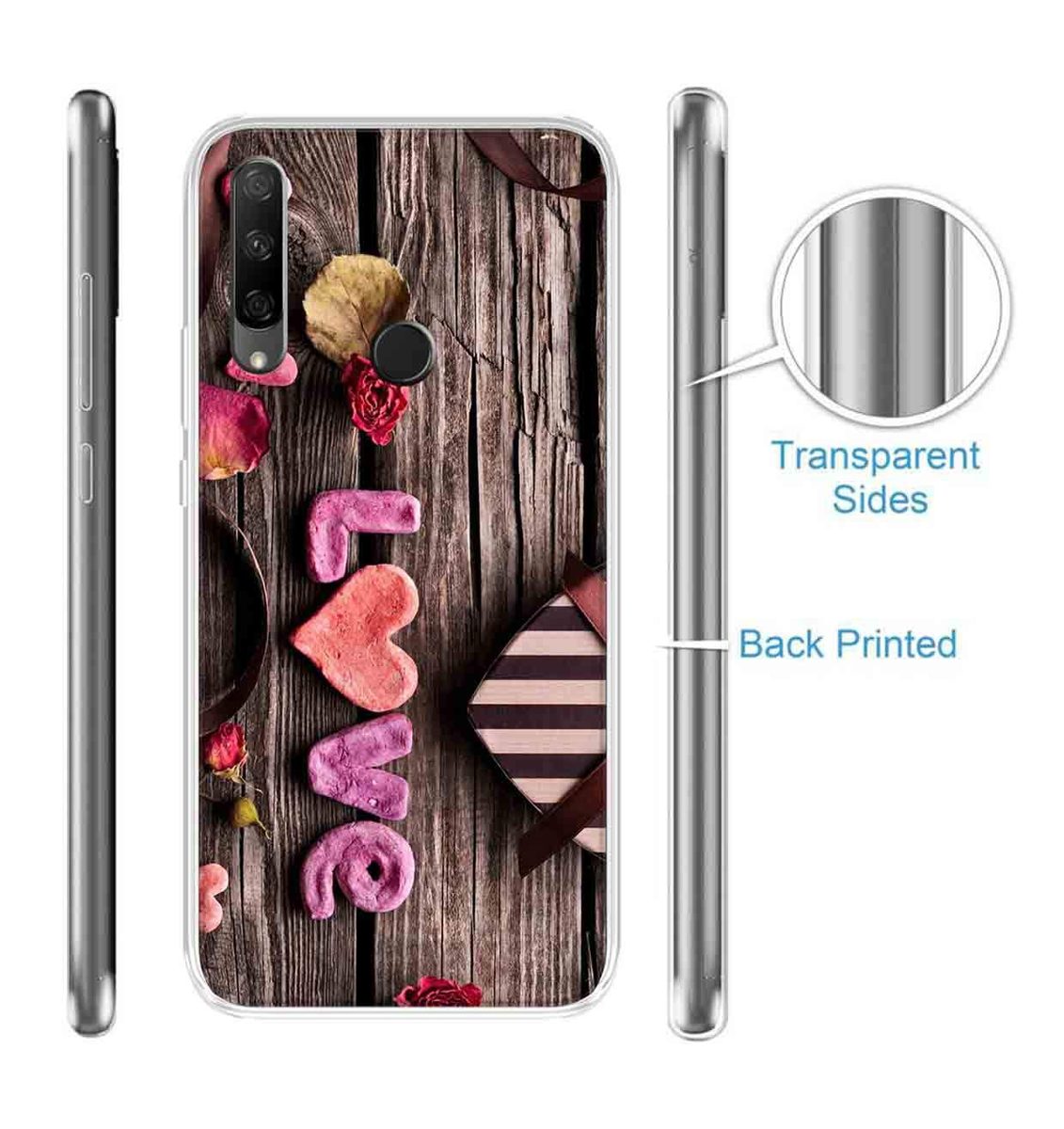 Amazon Brand - Solimo Designer Multicolor Love Wooden Design Printed Soft Back Case Mobile Cover for Huawei Honor 9X
