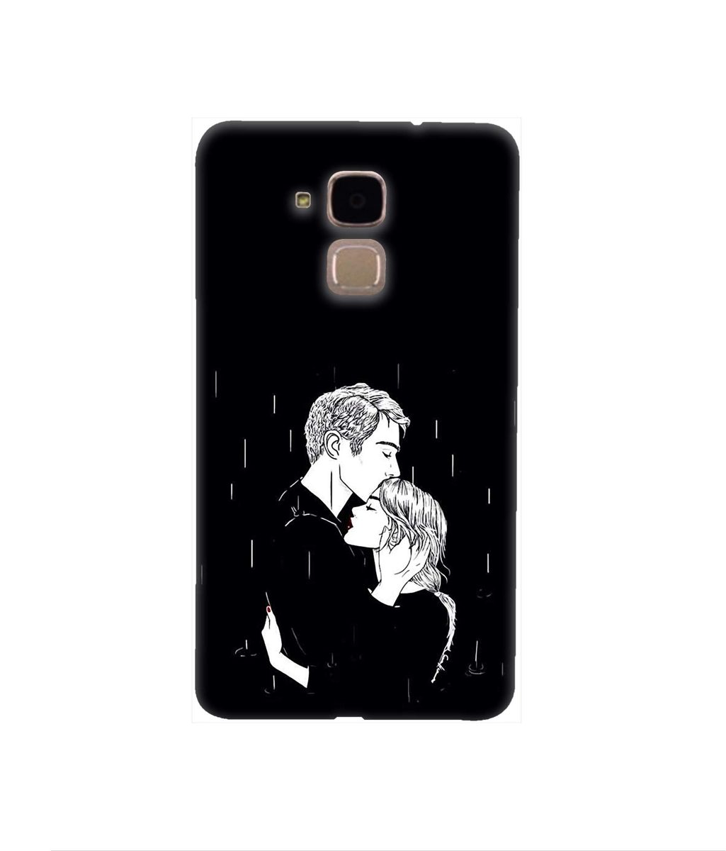 Amazon Brand - Solimo Designer Couples Standing in Rain 3D Printed Hard Back Case Mobile Cover for Huawei Honor 5c
