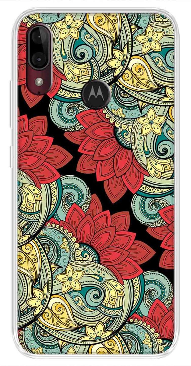 Amazon Brand - Solimo Designer Multicolor Floral Lotus Printed Soft Back Case Mobile Cover for Motorola Moto E6s / Motorola Moto E6 Plus