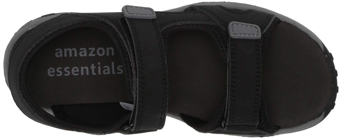 Amazon Essentials Eden Sandal, Black, 6 Toddler