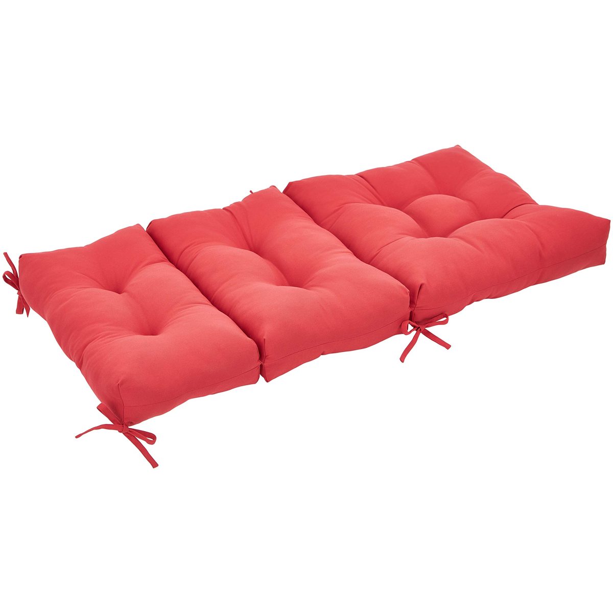 Amazon Basics Tufted Outdoor High Back Patio Chair Cushion- Red