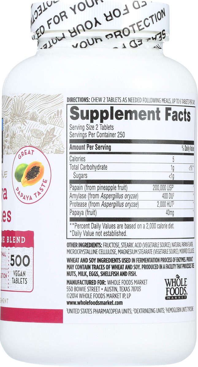 365 Everyday Value, Chewables Papaya Enzymes, 500 ct