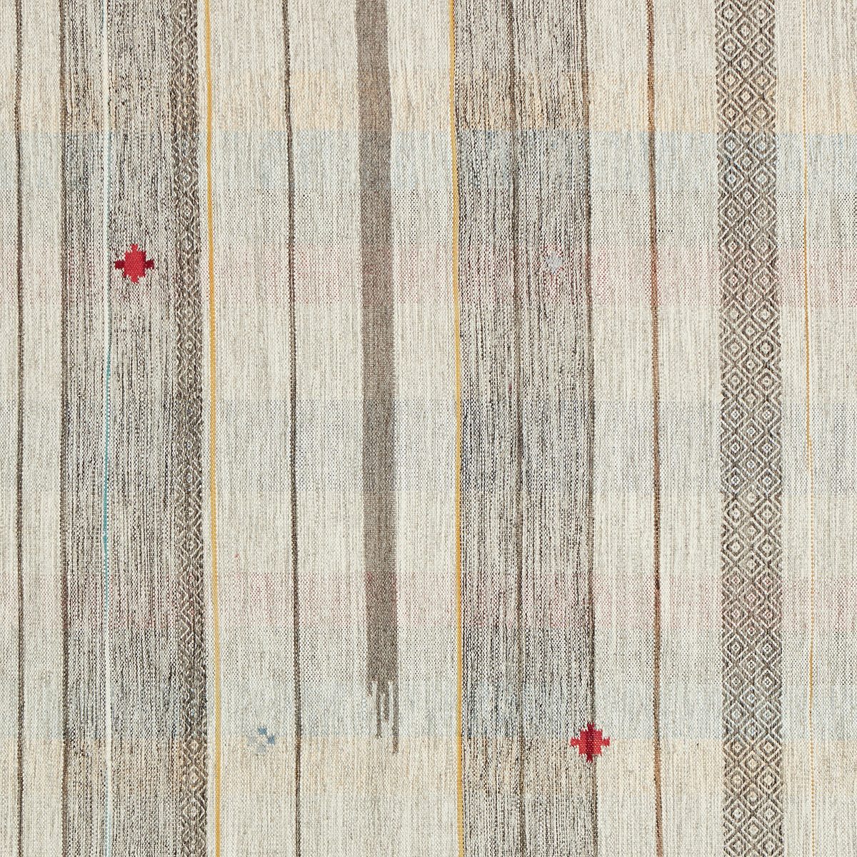Amazon Brand – Stone & Beam Contemporary Boho Colorful Fringe Wool Area Rug, 5 x 8 Foot, Tan Multi