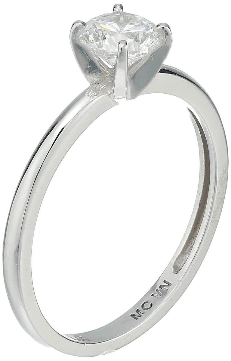 Women's IGI Certified Lab Grown Diamond Solitaire Engagement Ring in 14k White Gold (1/2 cttw, I-J Color, SI1-SI2 Clarity), One Size