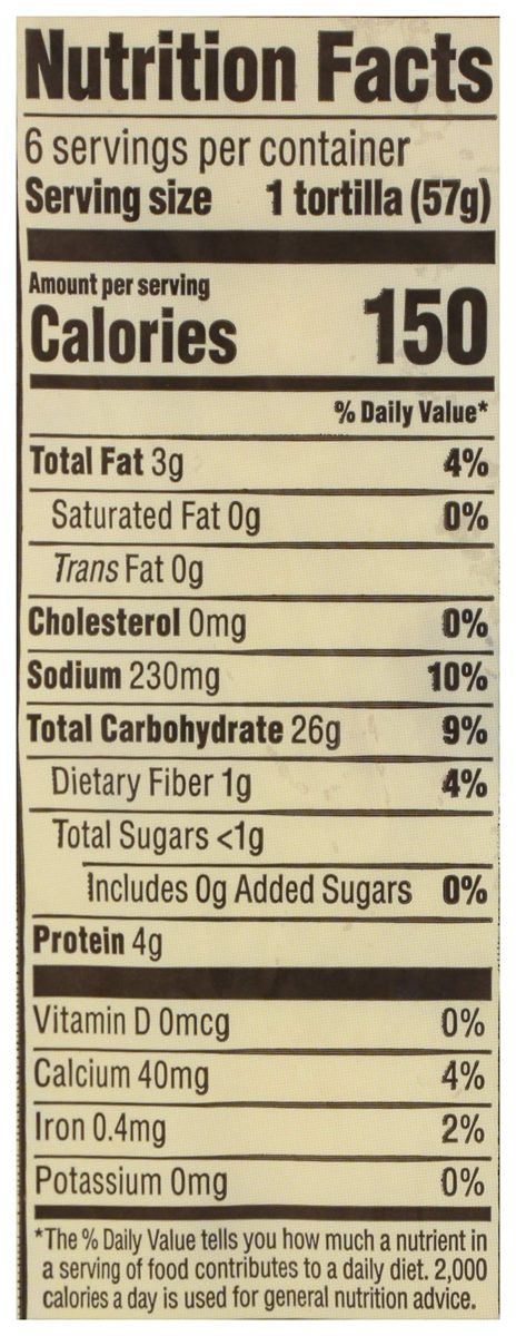 365 EVERYDAY VALUE Organic Homestyle Flour Tortillas 6ct, 12 OZ