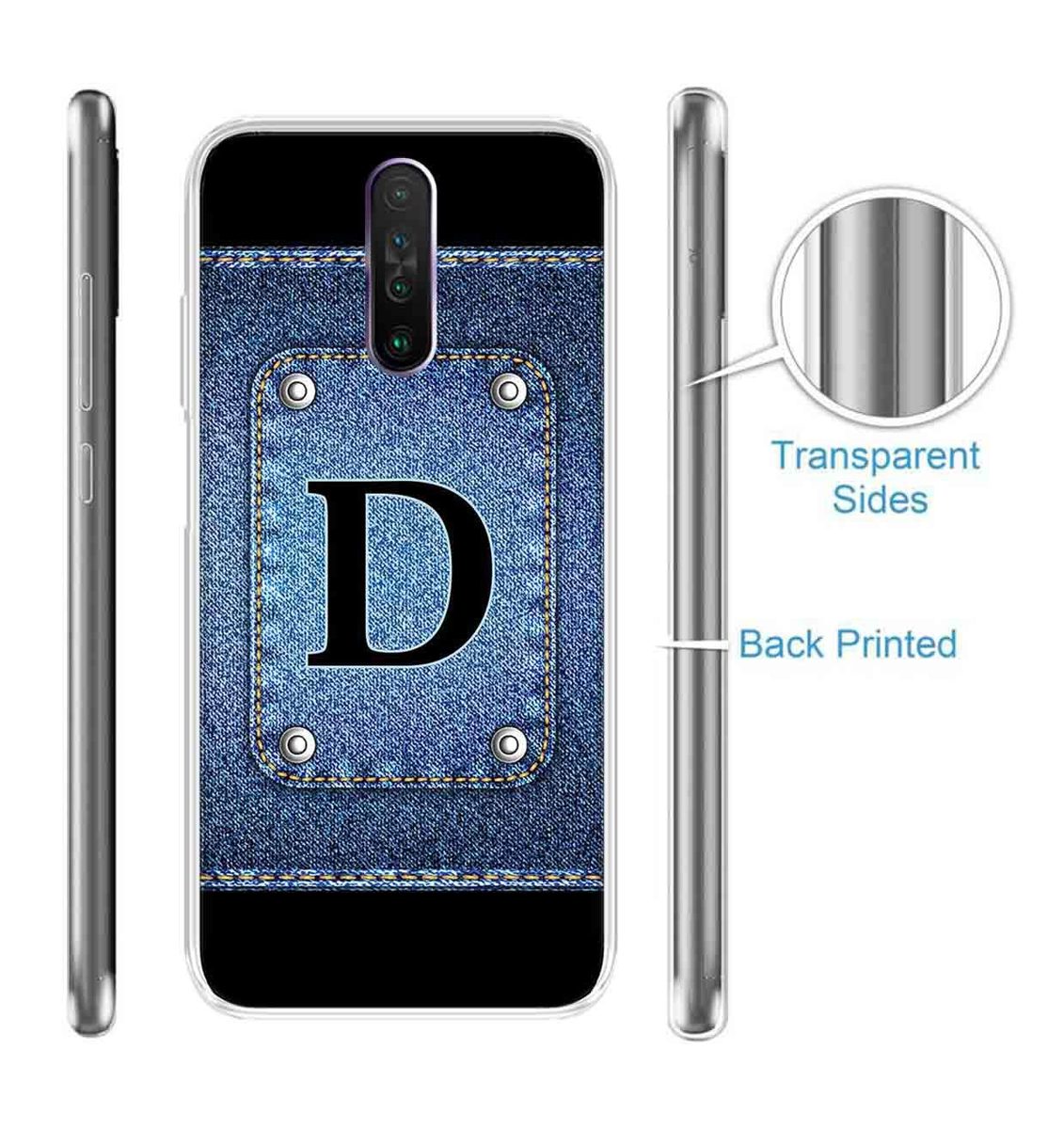 Amazon Brand - Solimo Designer Multicolor Button Jeans Alphabet-D Printed Soft Back Case Mobile Cover for Poco X2 / Xiaomi Redmi K30