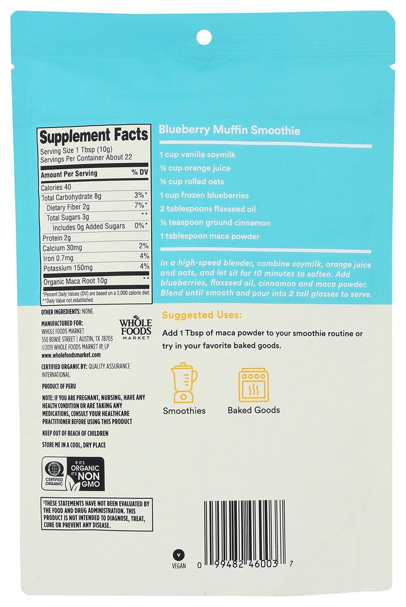 365 BY WFM Organic Raw Maca Powder, 8 OZ