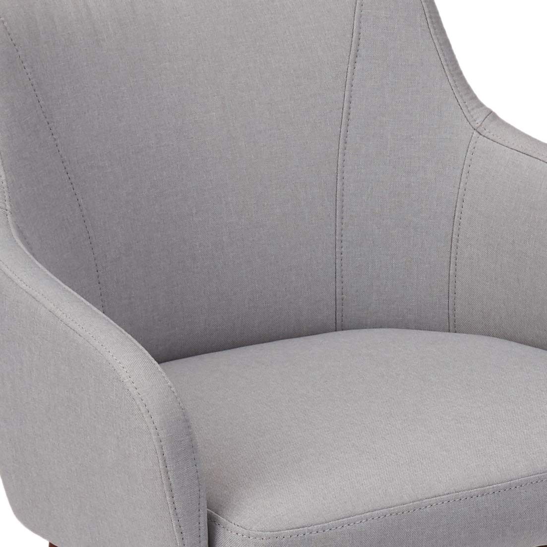 AmazonBasics Modern Curved Back Accent Chair with Ottoman, Grey