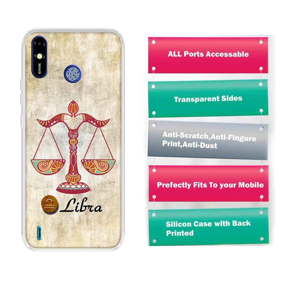 Amazon Brand - Solimo Designer Multicolor Libra Design Printed Soft Back Case Mobile Cover for Tecno Spark Go Plus