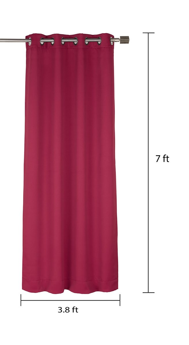 Amazon Brand - Solimo Room Darkening Blackout Door Curtain, 7 Feet - Set of 1 (Maroon)