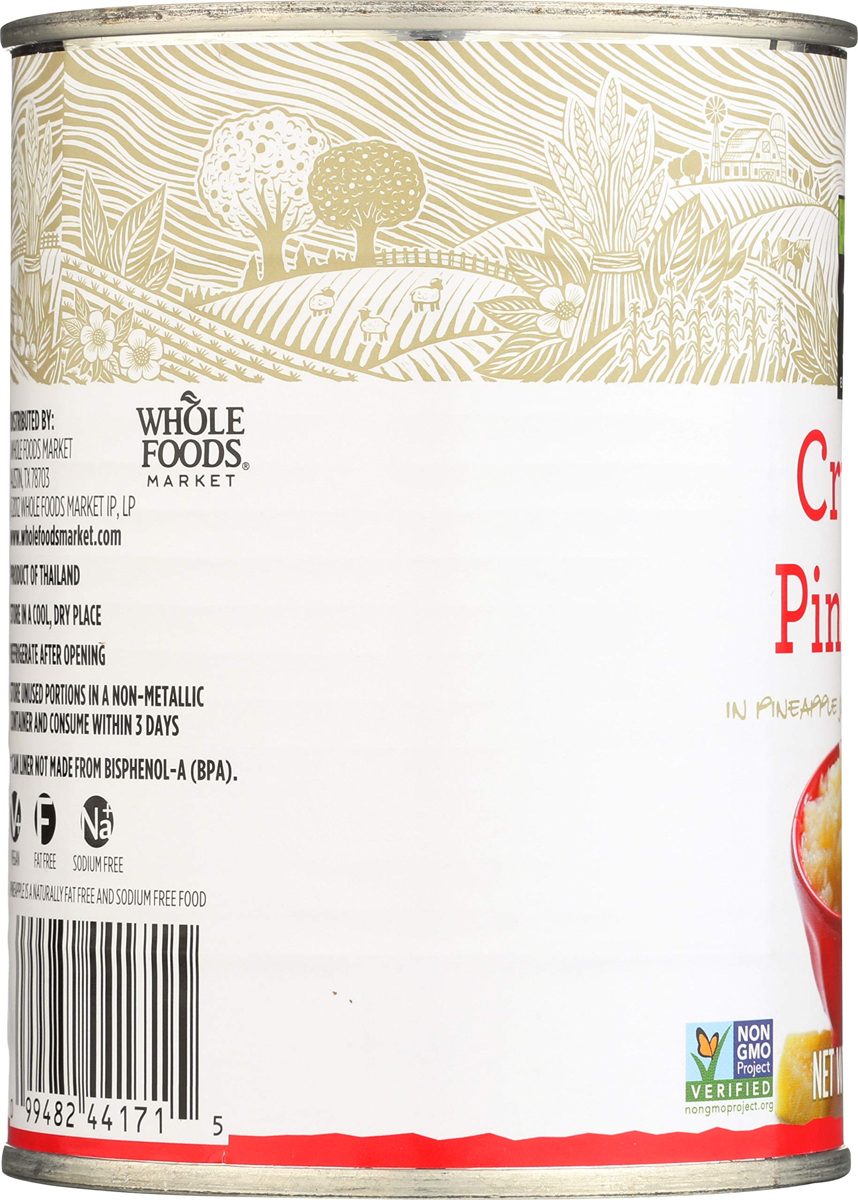 365 Everyday Value, Pineapple Crushed in Pineapple Juice from Concentrate, 20 oz