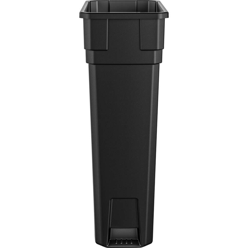 AmazonBasics 23 Gallon Commercial Slim Trash Can, No Handle, Black, 2-Pack (Renewed)