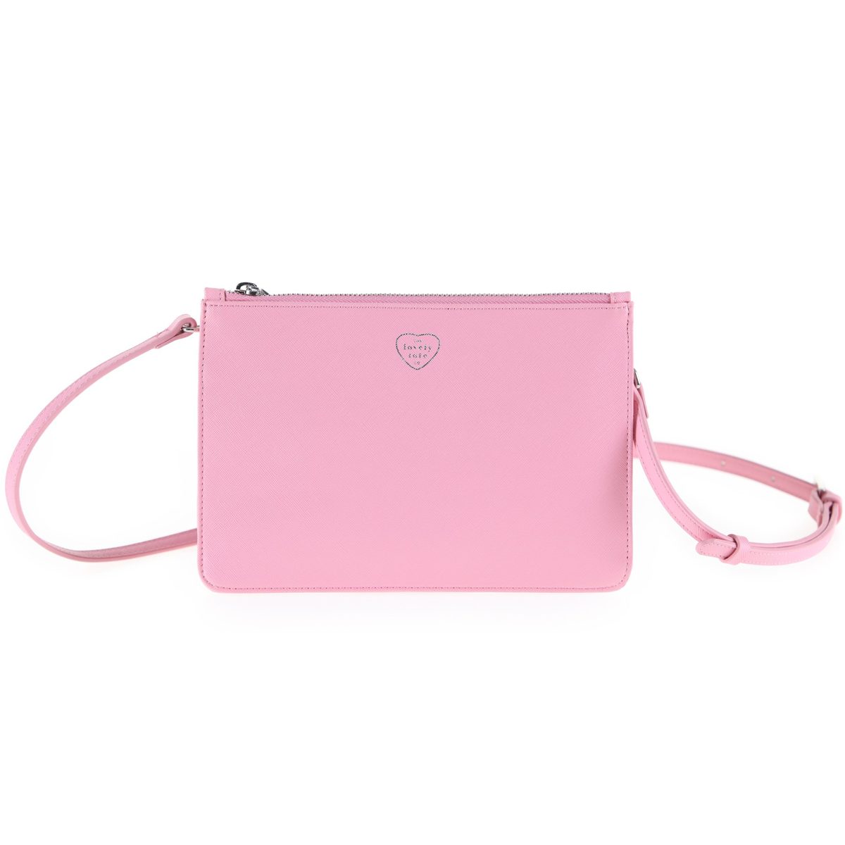 The Lovely Tote Co. womens standard Flat Pu Crossbody Bag With Zipper Closure