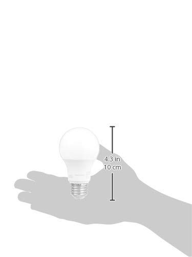 AmazonCommercial 60 Watt Equivalent, 10000 Hours, Non-Dimmable, 800 Lumens, A19 LED Light Bulb - Pack of 25, Soft White