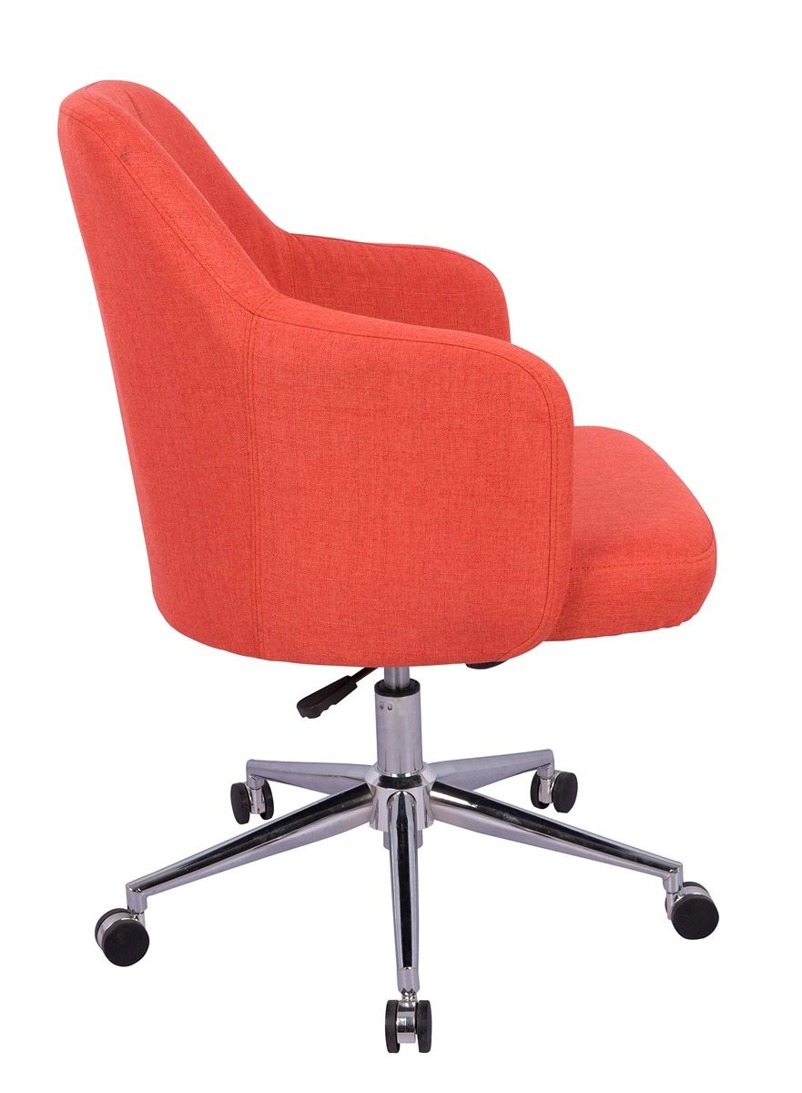 AmazonBasics Classic, Adjustable, Swivel Office Desk Chair with Casters and Twill Fabric, Brick Red