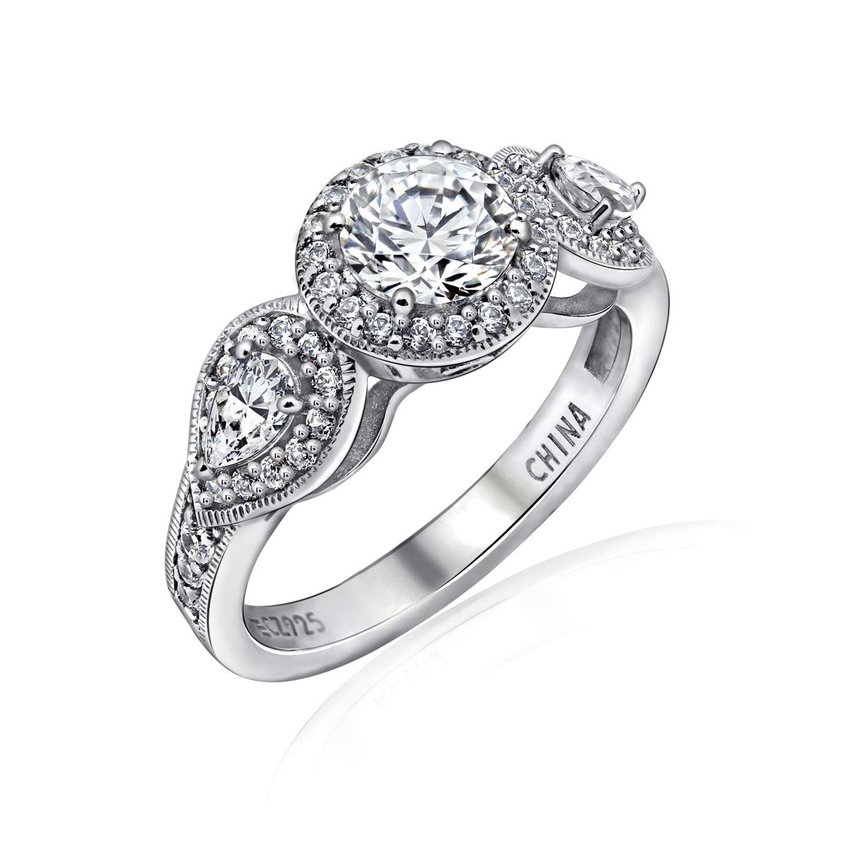 [Find] Amazon Collection puratinamekkisiruba-kuriaraundo & Pierced Cubic Zirconia (1.9 cttw) Halo Ring – Size 9