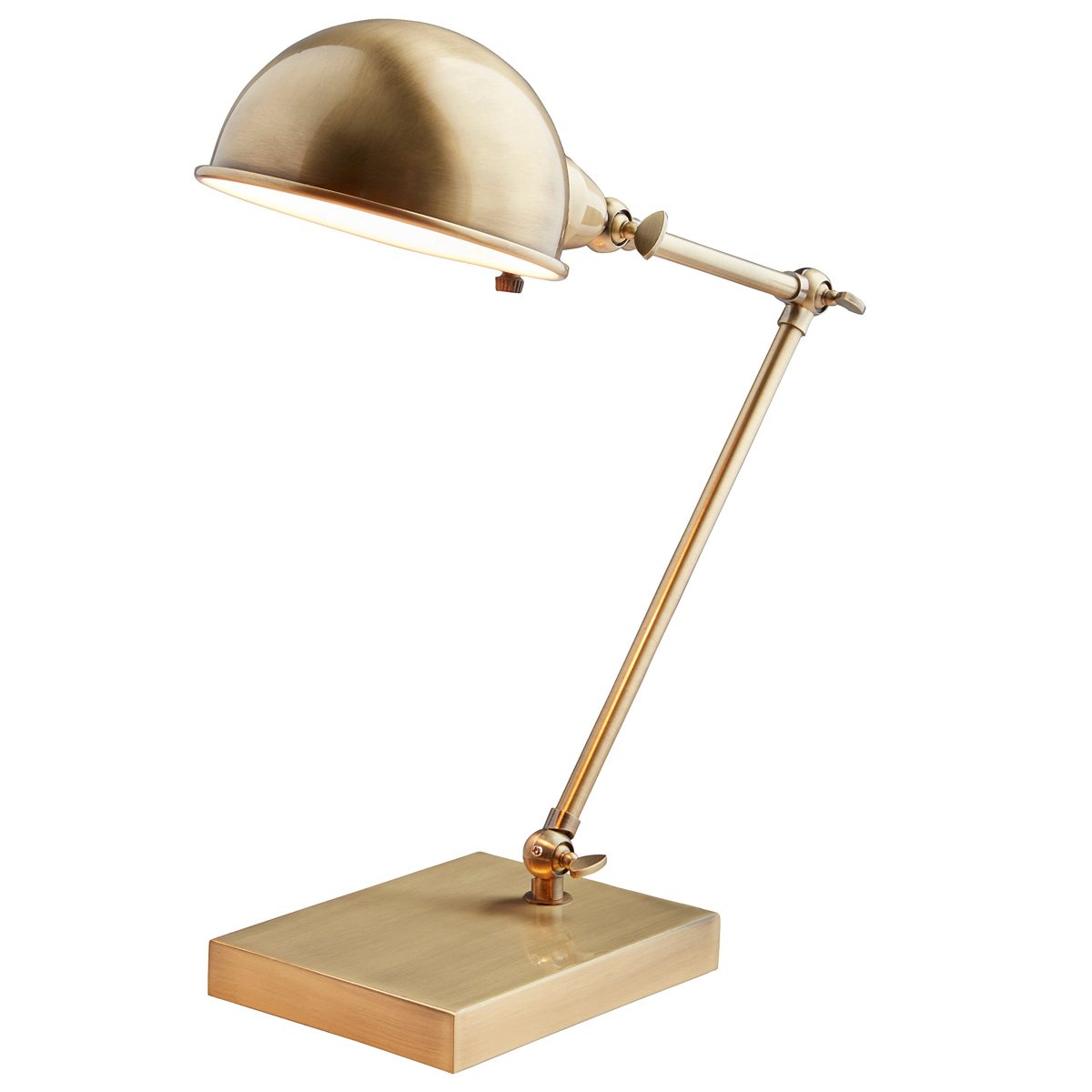 Stone & Beam Vintage Task Table Desk Lamp with LED Light Bulb - 6.5 x 10 x 14 Inches, Antique Brass