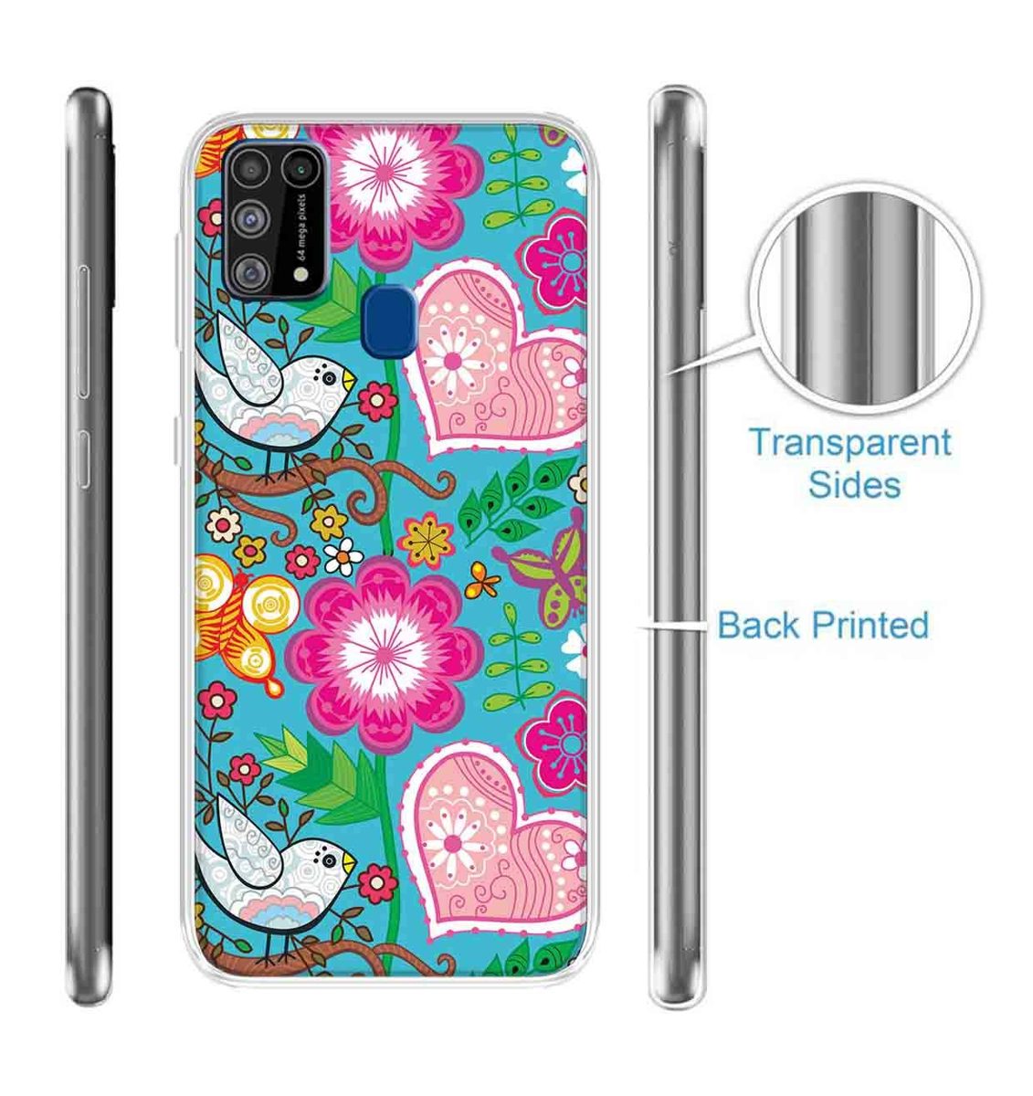 Amazon Brand - Solimo Designer Multicolor Disney Floral Design Printed Soft Back Case Mobile Cover for Samsung Galaxy M31