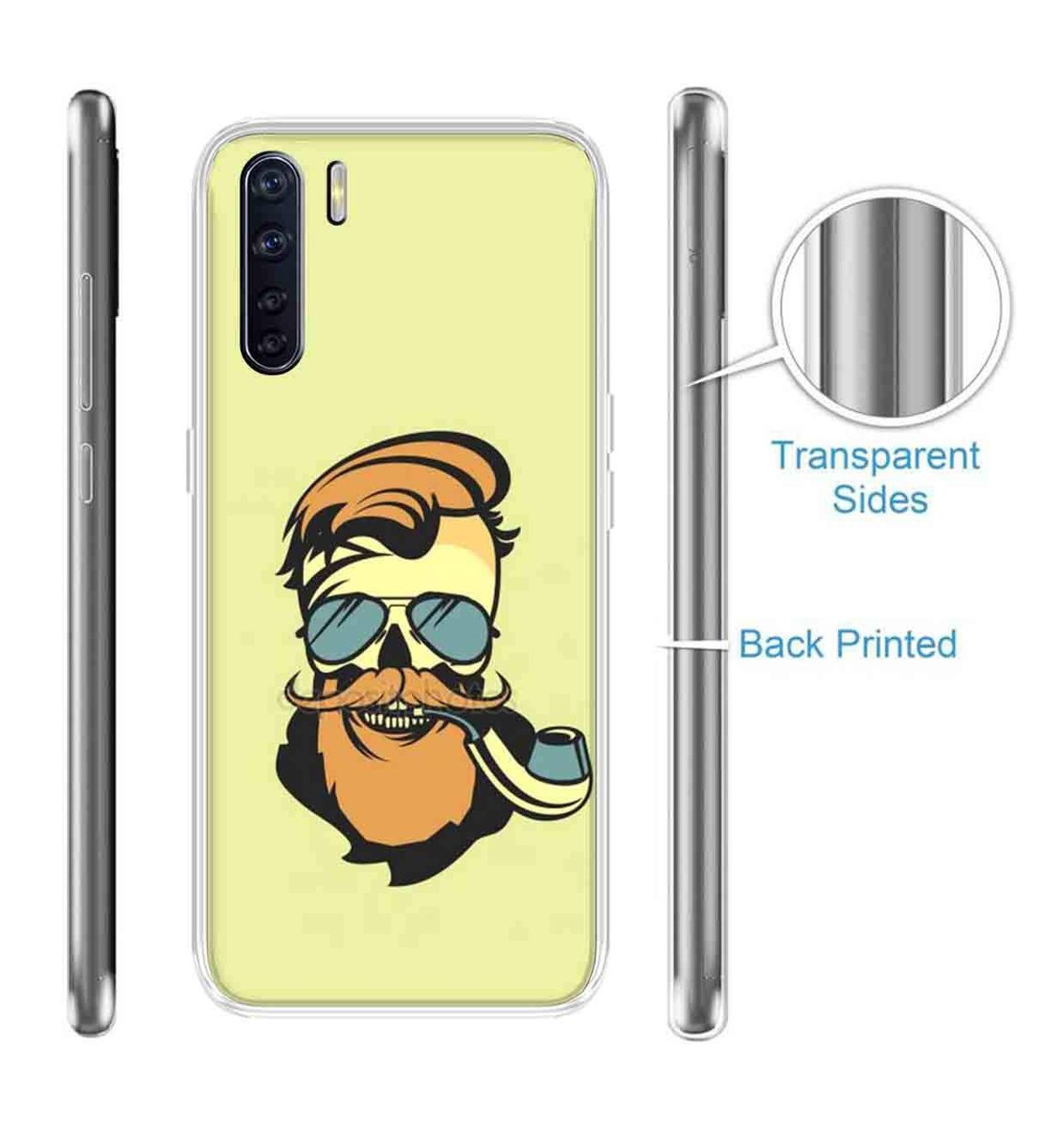 Amazon Brand - Solimo Designer Multicolor Beard Man Brown Printed Soft Back Case Mobile Cover for Oppo F15