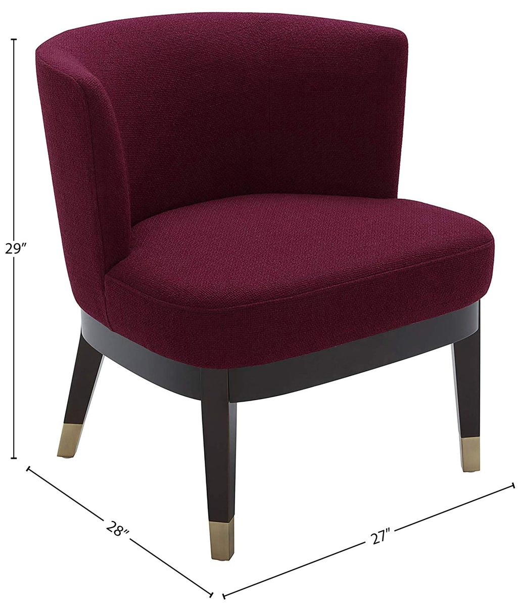 Amazon Brand – Rivet Stacey Mid-Century Modern Round-Backed, Armless Living Room Chair, 27"W, Sangria