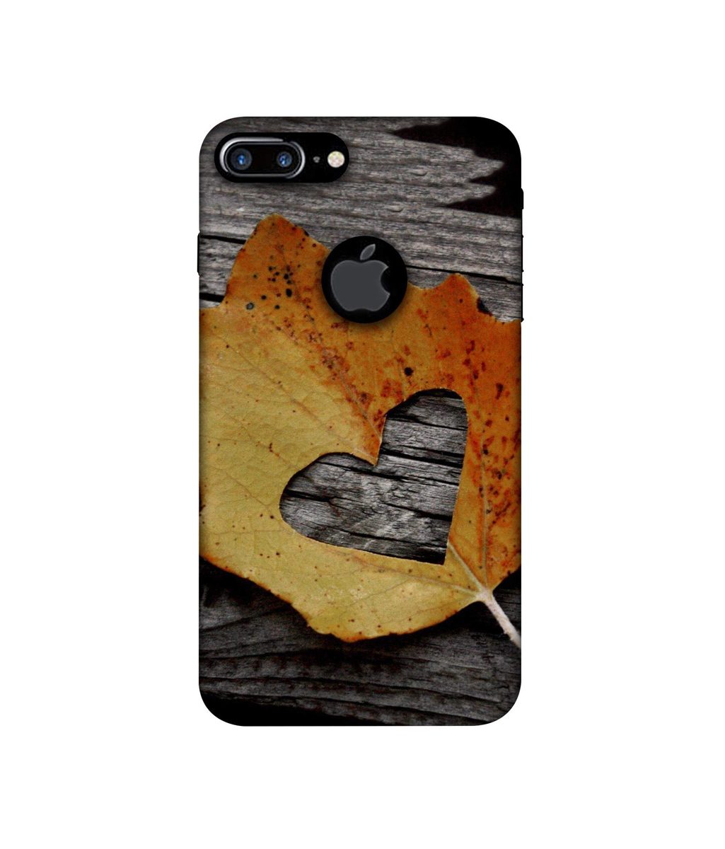 Amazon Brand - Solimo Designer Leaf with Heart Cut 3D Printed Hard Back Case Mobile Cover for Apple iPhone 7 Plus (Logo Cut)