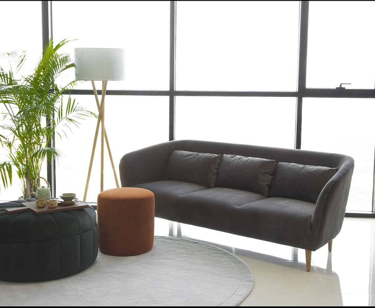 Amazon Brand - Movian Ackan 3-Seater Upholstered Sofa, 209 x 87 x 80 cm, Stain-Resistant Polyester, Dark Brown