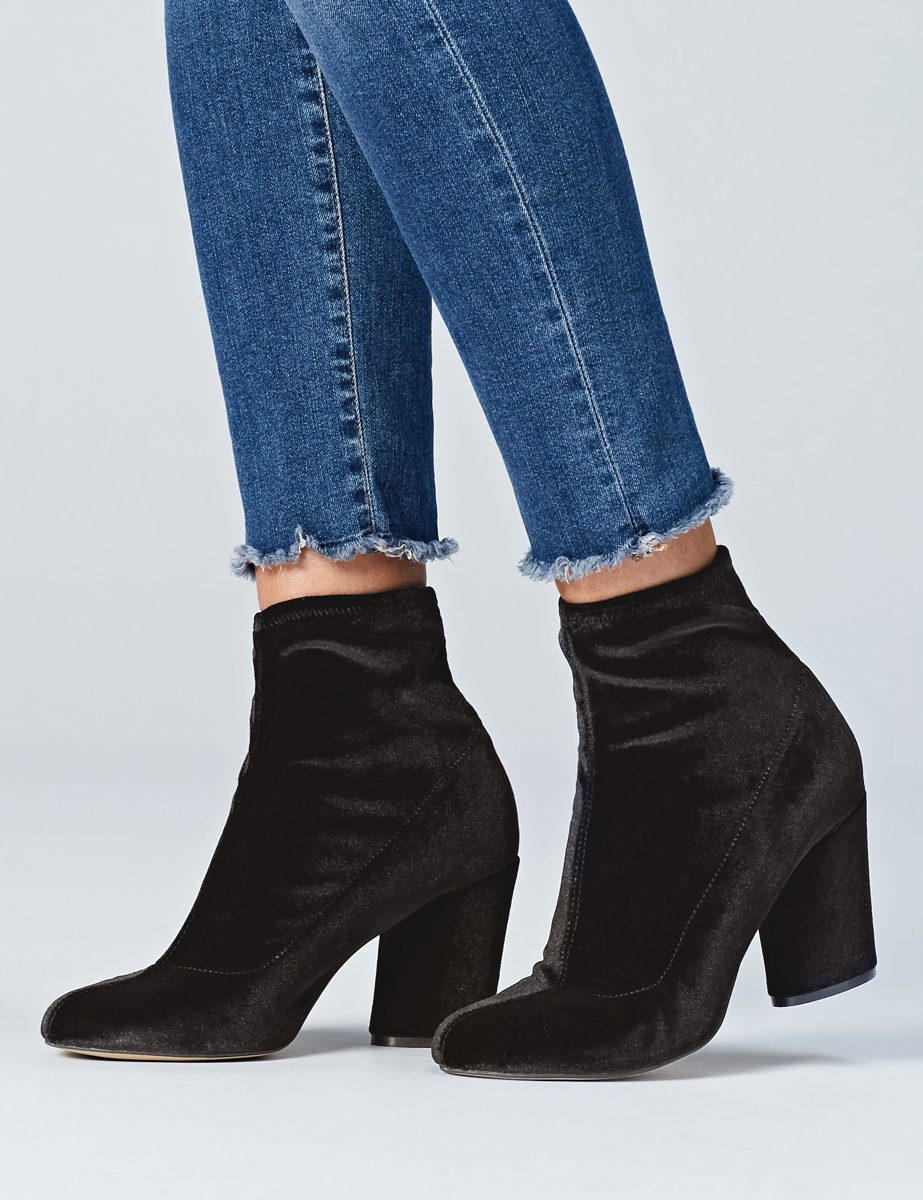 find. Women's Velvet Stretch Ankle Boots black 4.5 UK (37.5 EU)
