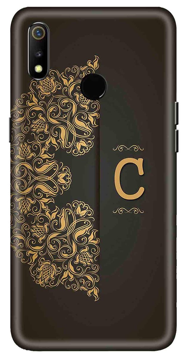 Amazon Brand - Solimo Designer Black Pattern Alphabet-C 3D Printed Hard Back Case Mobile Cover for Realme 3 / Realme 3i