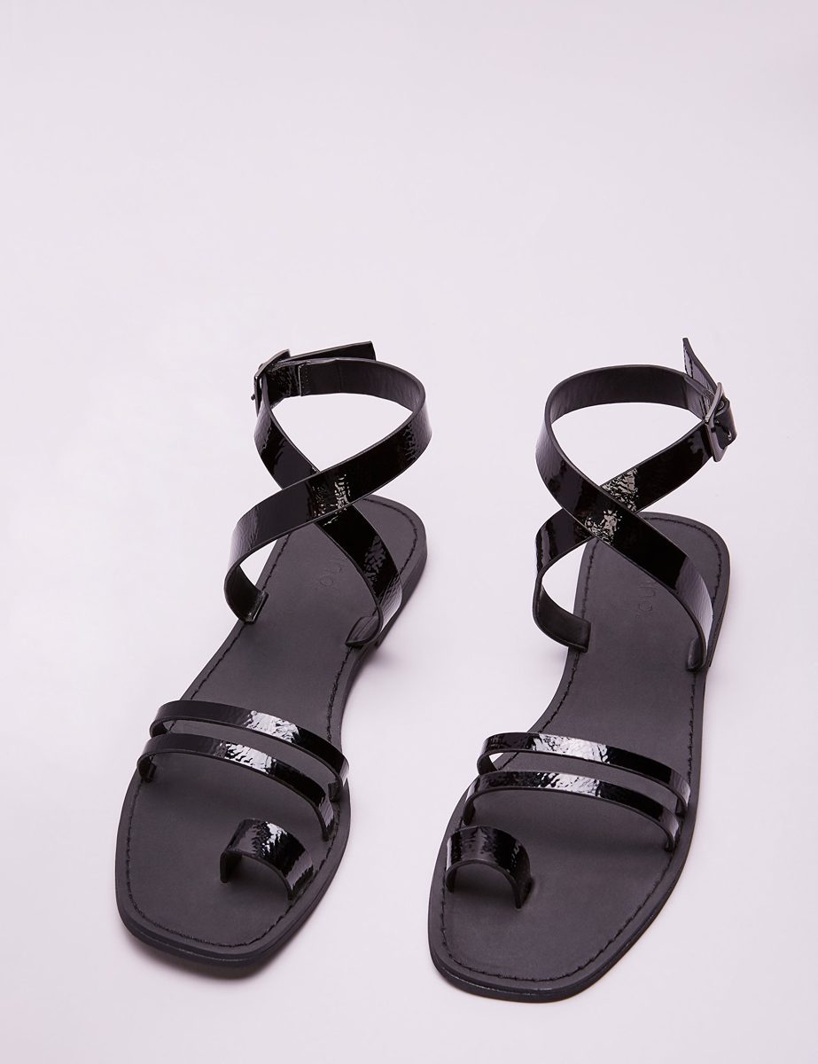 find. Amazon Brand Women’s Ankle Strap Sandals, Black, US 12