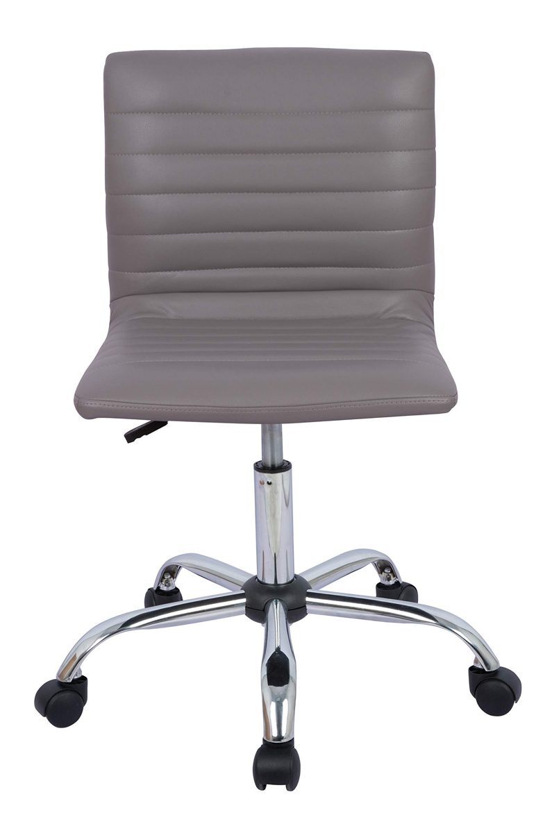 AmazonBasics Modern Adjustable Low Back Armless Ribbed Task Chair, Grey (Renewed)