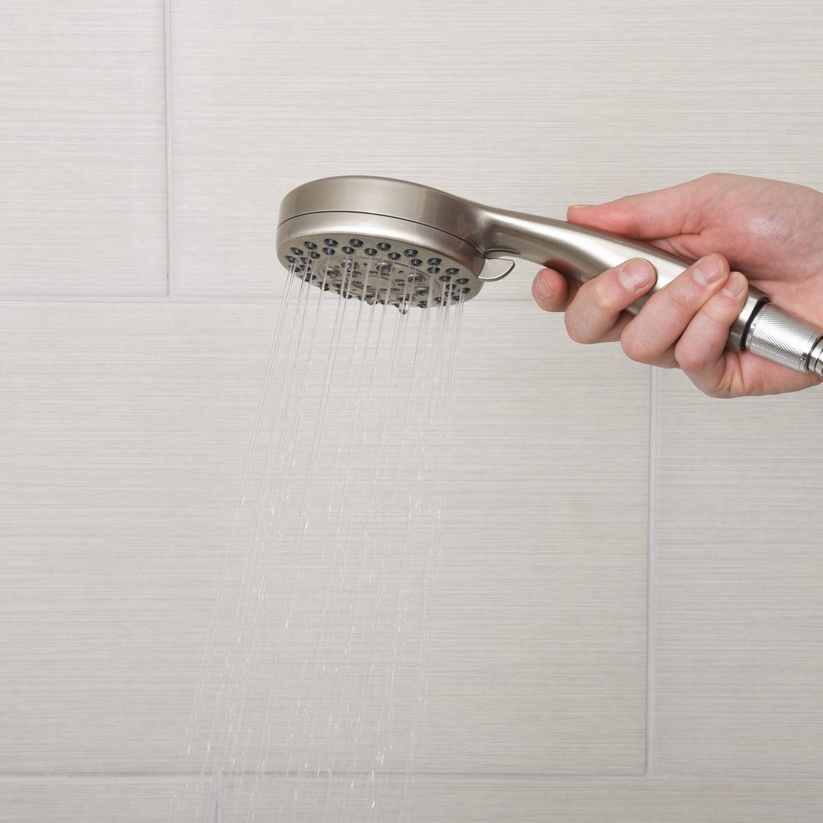 AmazonBasics 5 Function Hand Shower Set - Satin Nickel