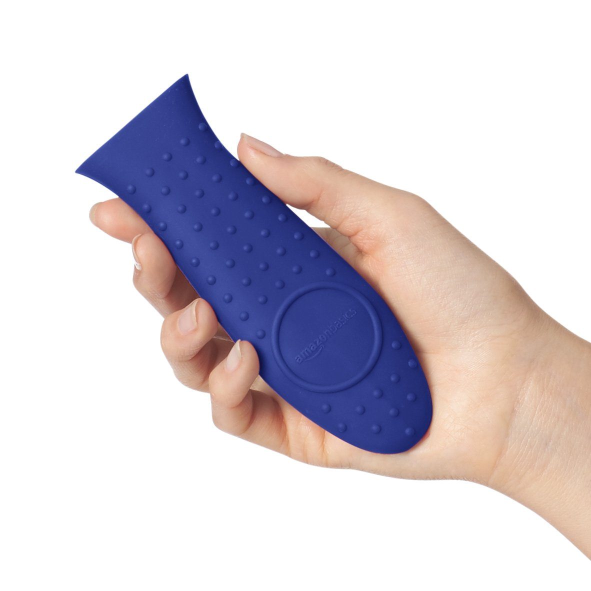AmazonBasics Silicone Hot Skillet Handle Cover Holder, Blue