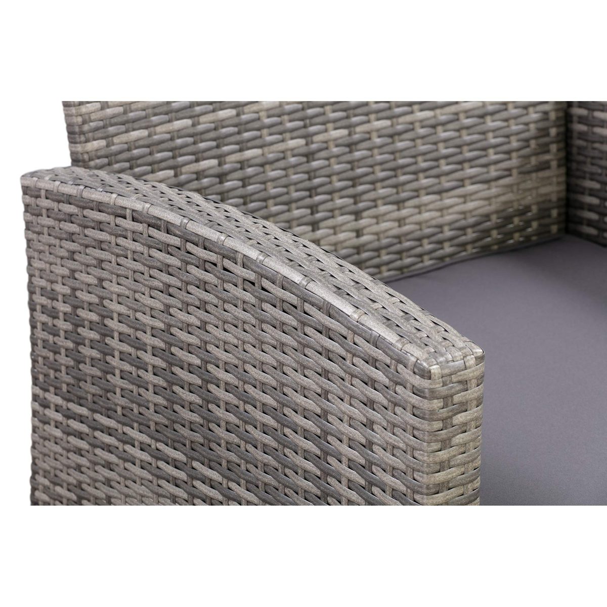 AmazonBasics Outdoor Patio Garden PE Rattan Textured Faux Wicker Modular Sofa - 4-Piece Set, Brown and Grey Rattan