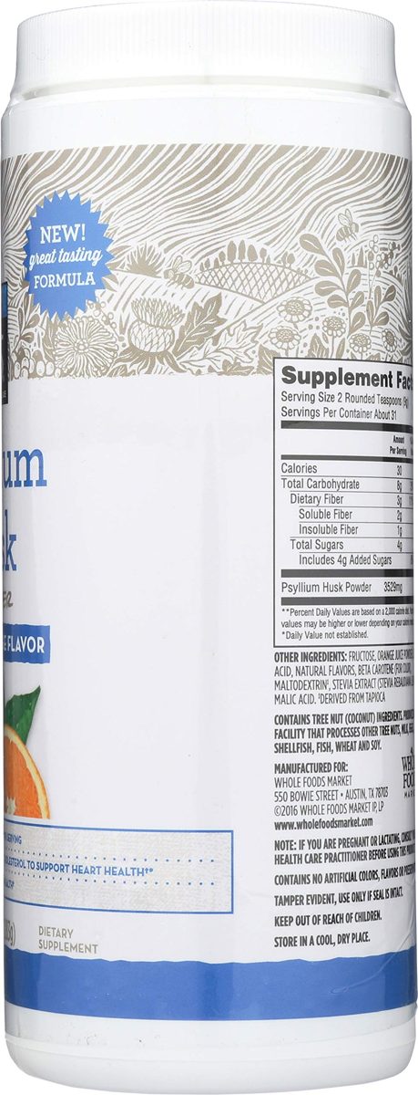 365 Everyday Value, Psyllium Husk Powder, Orange Flavor, 10 oz
