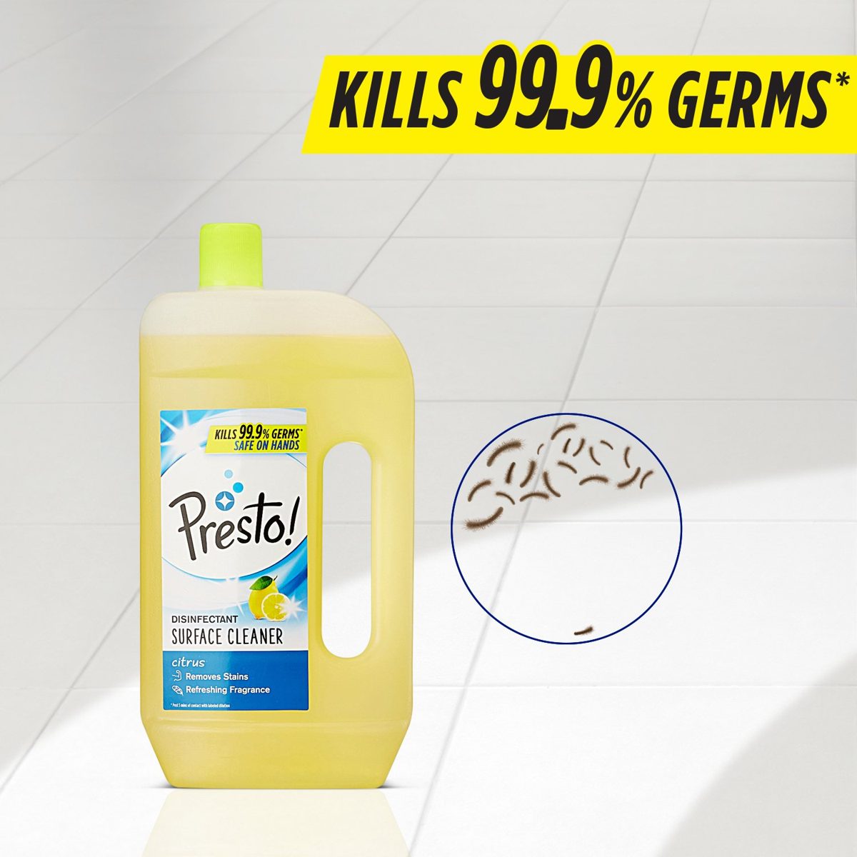 Amazon Brand - Presto! Disinfectant Floor Cleaner Citrus 975 ml with Presto! Disinfectant Floor Cleaner Floral 975 ml