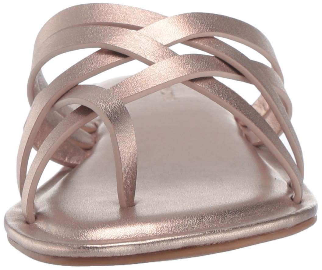 Amazon Brand - 206 Collective Women's Solo Leather Slide Sandal, Champagne Metallic, 13 B US