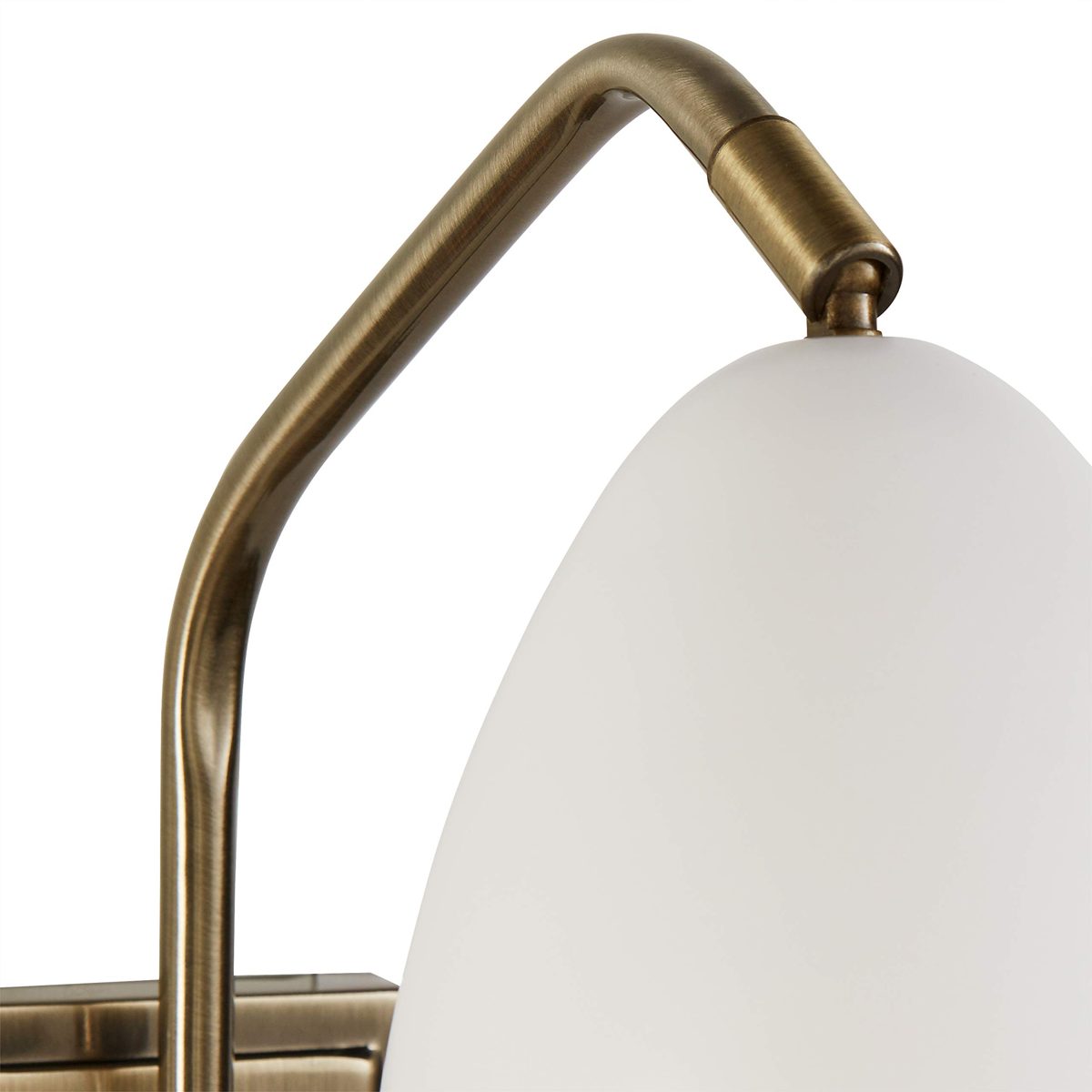Amazon Brand – Rivet Industrial Swiveling Wall Sconce with Bulb, 18.1"H, Matte White and Antique Brass