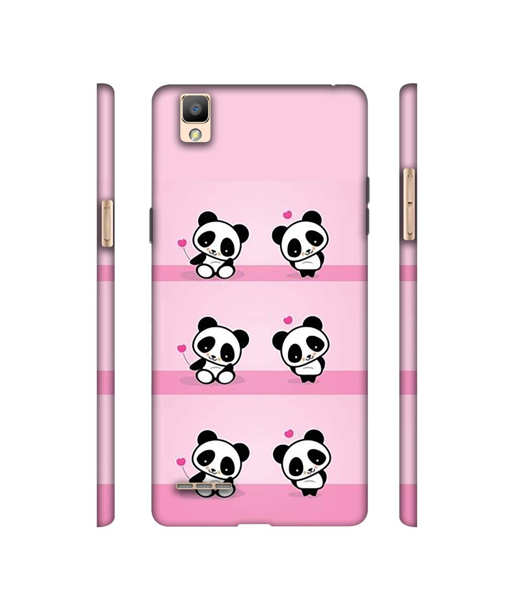 Amazon Brand - Solimo Designer Panda Pattern 3D Printed Hard Back Case Mobile Cover for Oppo F1
