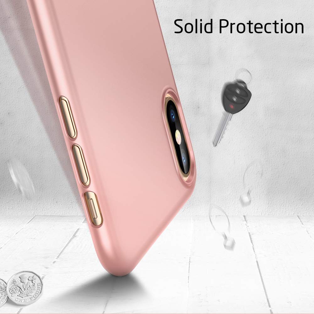 Eono iPhone Xs Max Case,Slim Black Shock Absorption Hard TPU Cover Case [Ultra-Thin and Highly Protective] for the iPhone Xs Max, Rosegold