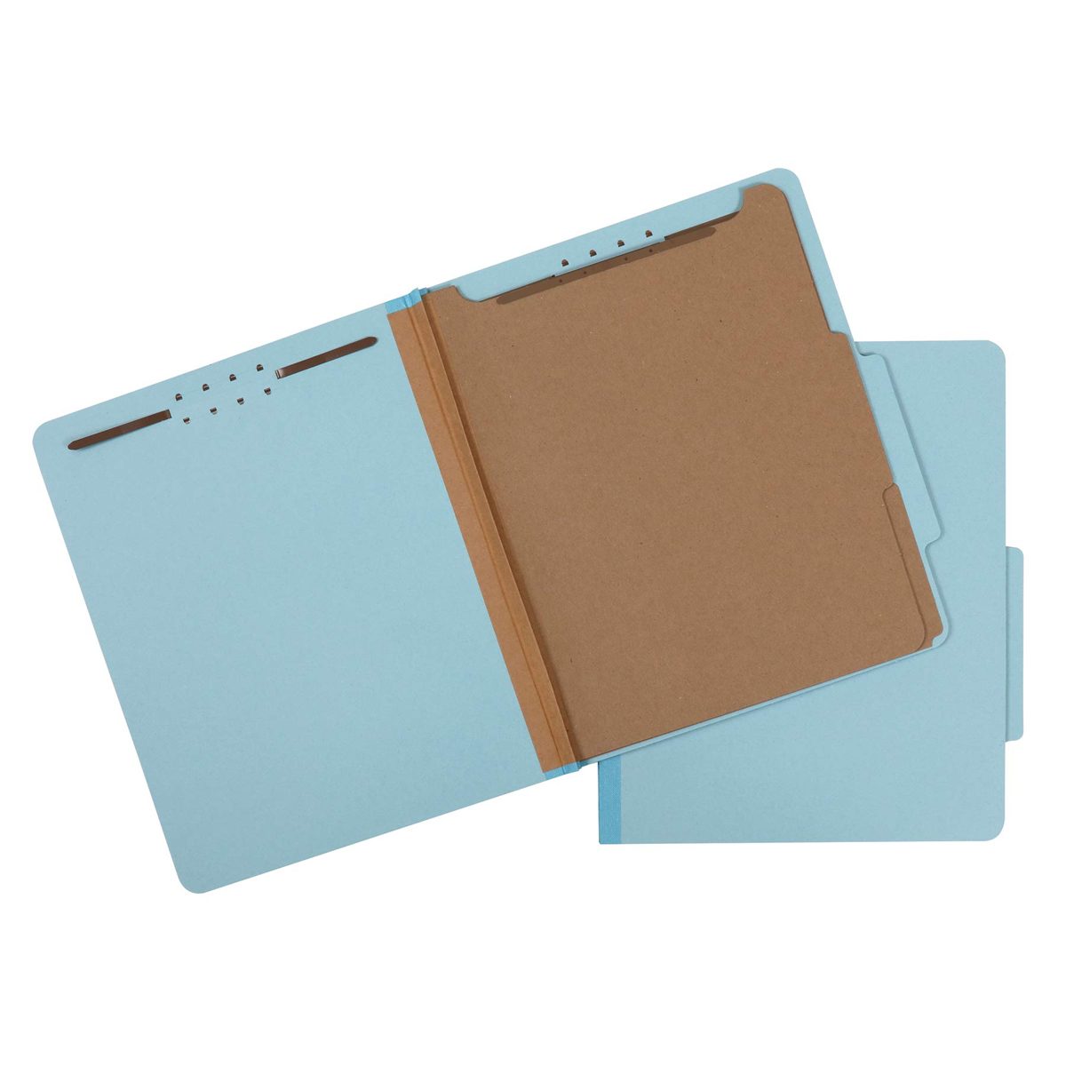 AmazonBasics Classification Folder- 100% Recycled, 2 Dividers, 2" Embedded, Letter, Light Blue, 10 per Box