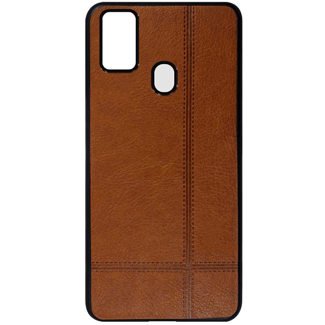Amazon Brand - Solimo Leather Mobile Cover for (Soft & Flexible Back case), for Samsung Galaxy M21 / M30s (Brown)