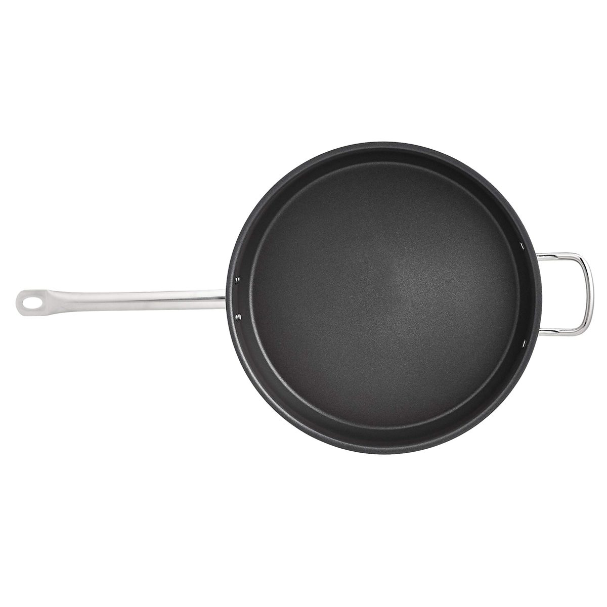 AmazonCommercial 16'' Non-Stick Stainless Steel Aluminum-Clad Fry Pan with Non-stick Coating and Helper Handle