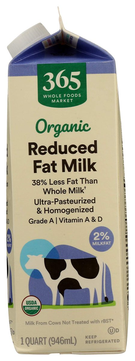 365 Everyday Value, Organic Fat Reduced Milk, 32 Ounce (Packaging May Vary)