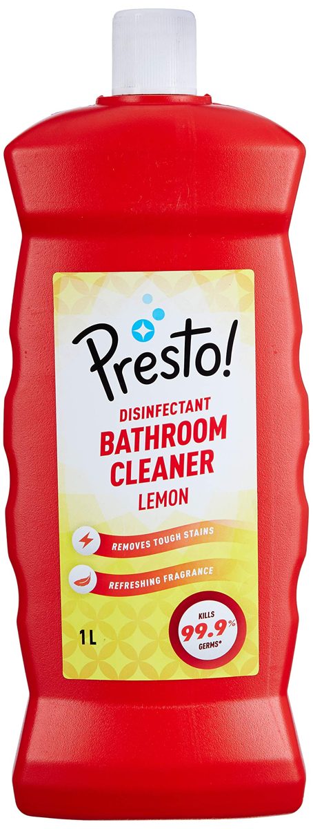 Amazon Brand - Presto! Disinfectant Bathroom Cleaner - 1 L (Lemon)