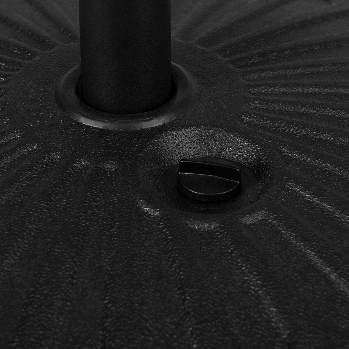 AmazonBasics 20inch Dia Black HDPE Plastic Patio Umbrella Base Stand for 9-Foot Umbrella - Water or Sand Fill, Rounded Pattern