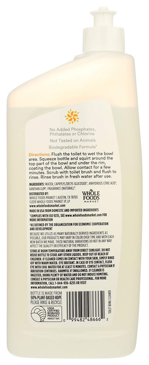 365 by Whole Foods Market, Toilet Bowl Cleaner, Citrus, 24 Fl Oz