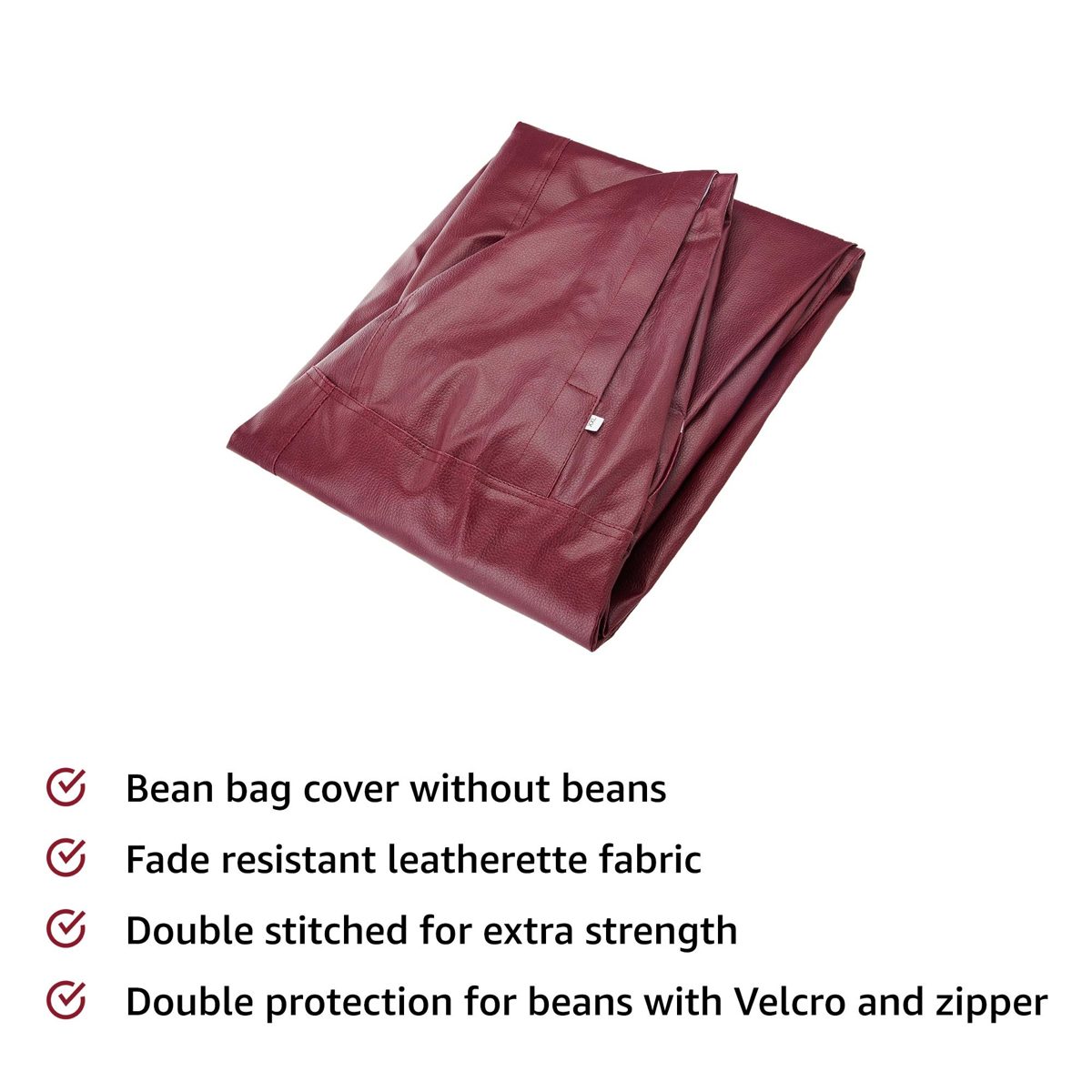 Amazon Brand - Solimo XL Bean Bag Cover (Maroon)